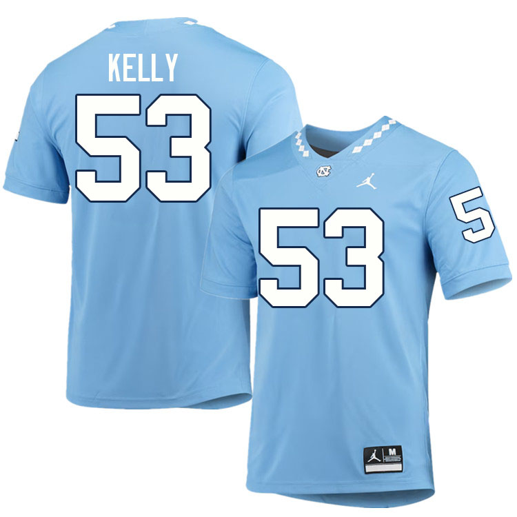 #53 Christo Kelly North Carolina Tar Heels College Football Jersey Stitched-Carolina Blue